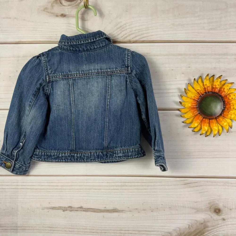 Baby Gap Denim Jean Jacket 18-24 Months Gold Buttons Pockets Classic‎